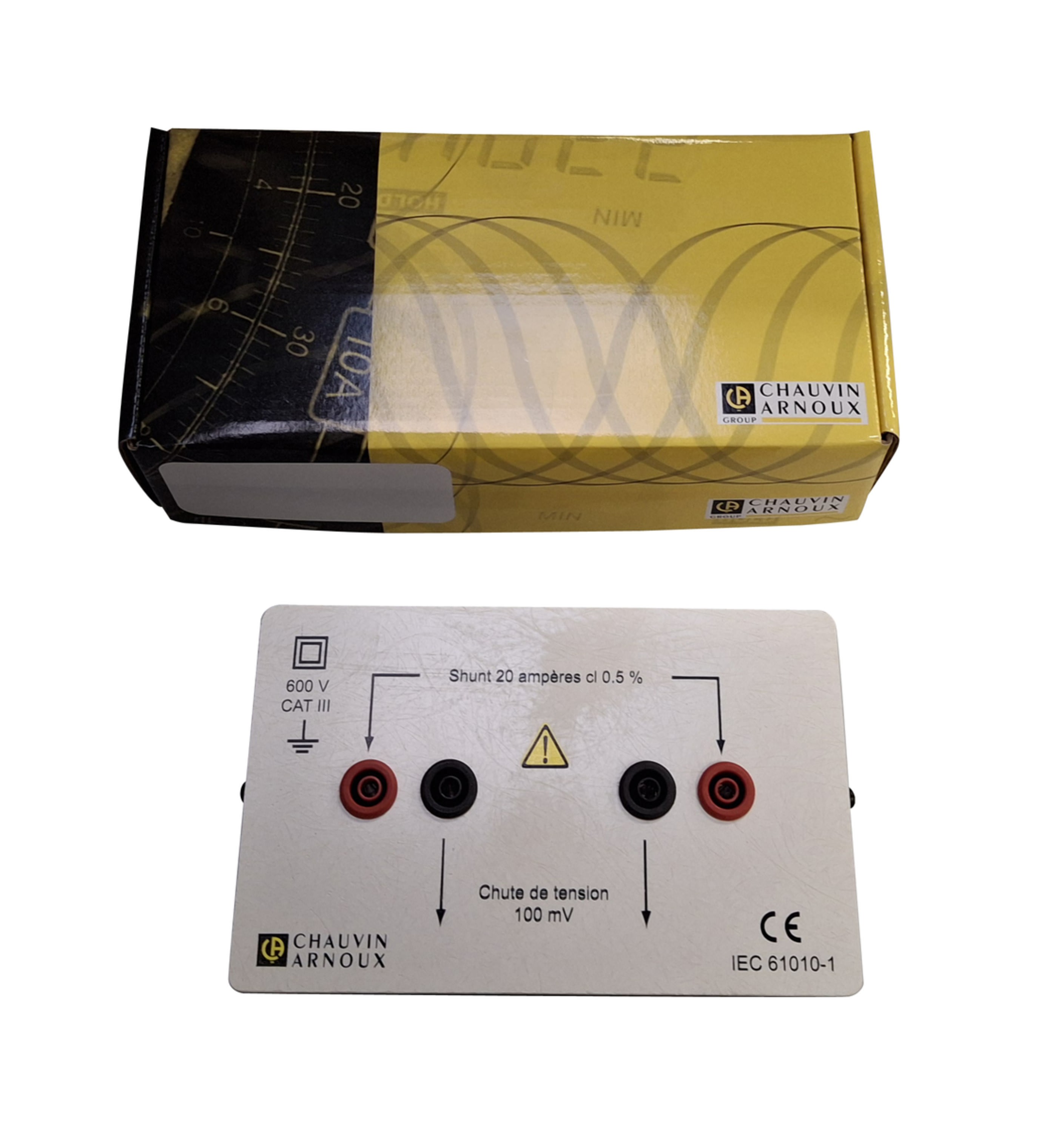 Chauvin-Arnoux - Shunt 20A - 0.1V,double isolation connexion fiche banane