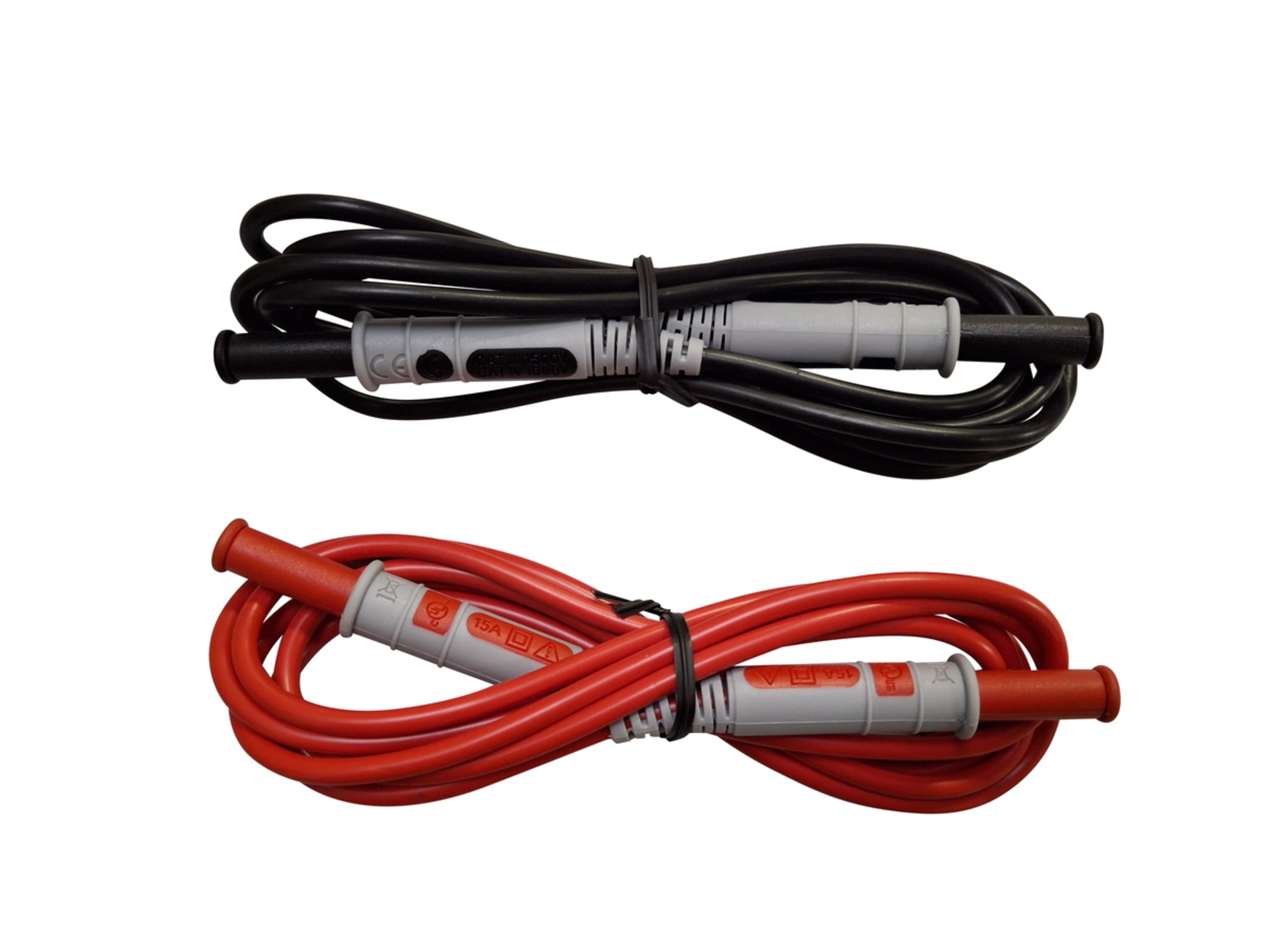 Chauvin-Arnoux - Jeu de 2 cordons PVC 1.5m DM4-DM4 Cat4 1kV RD/BK