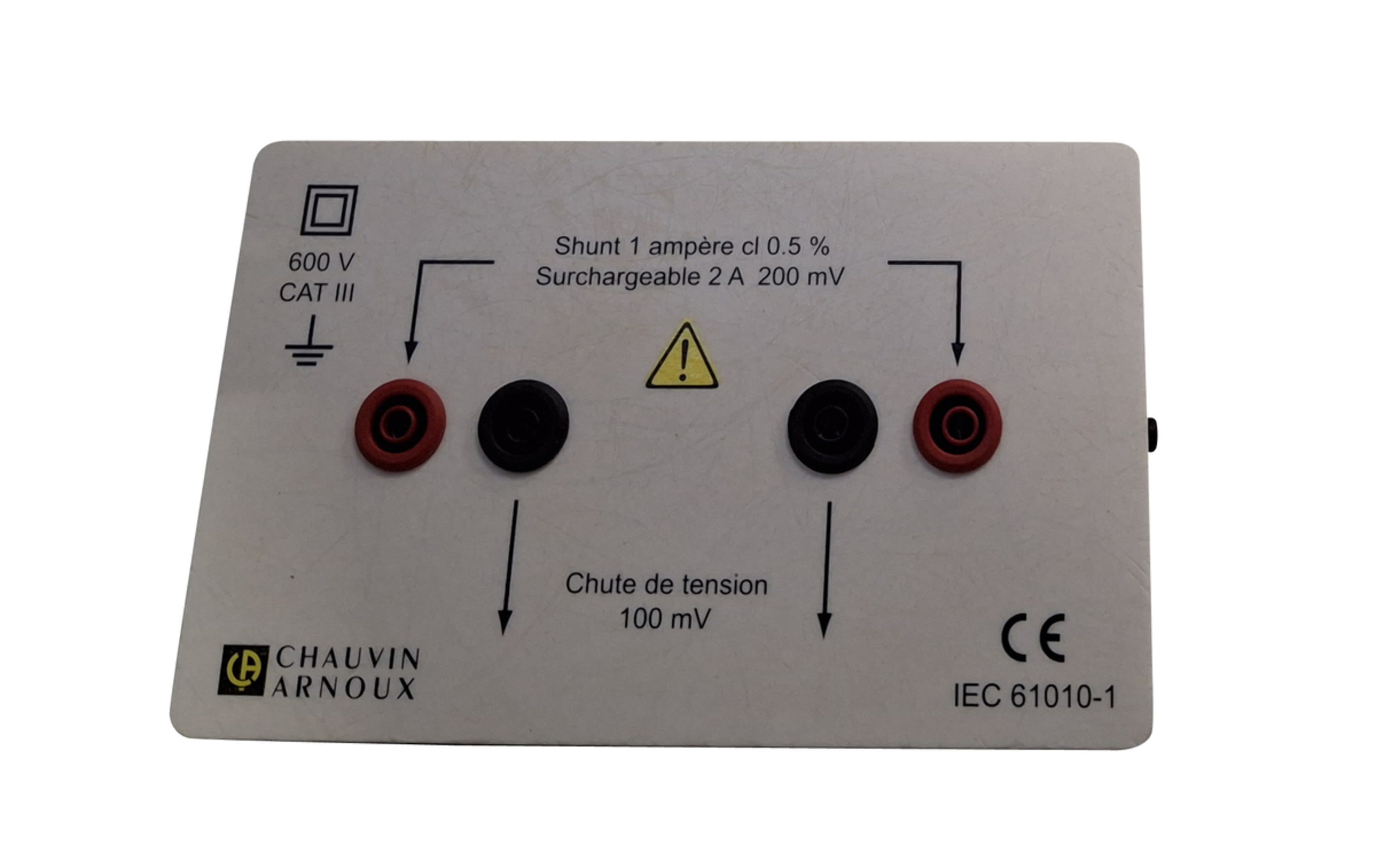 Chauvin-Arnoux - Shunt 1A - 0.1V, double isolation connexion fiche banane