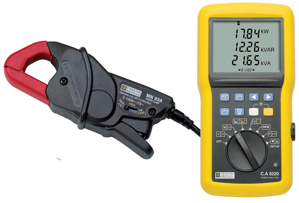 Chauvin-Arnoux - CA 8220 Analyseur de puissances monophasées avec pince MN93A