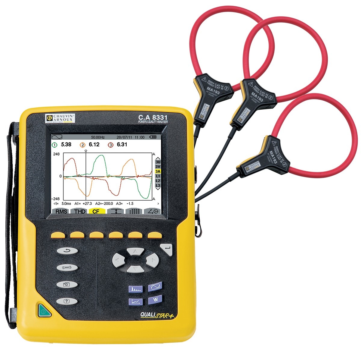 Chauvin-Arnoux - CA 8331 Analyseur de puissances, énergies et harmoniques avec capteurs MA193