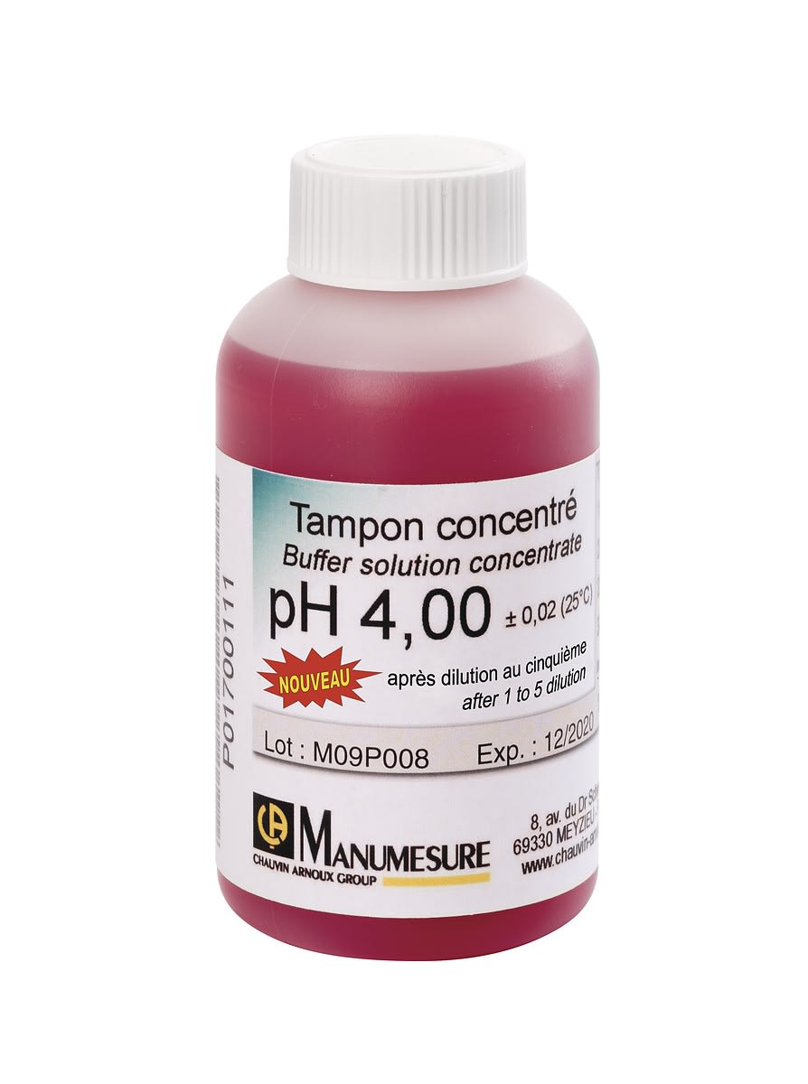 Chauvin-Arnoux - Solution Tampon concentrée pH 4 Flacon 125 ml