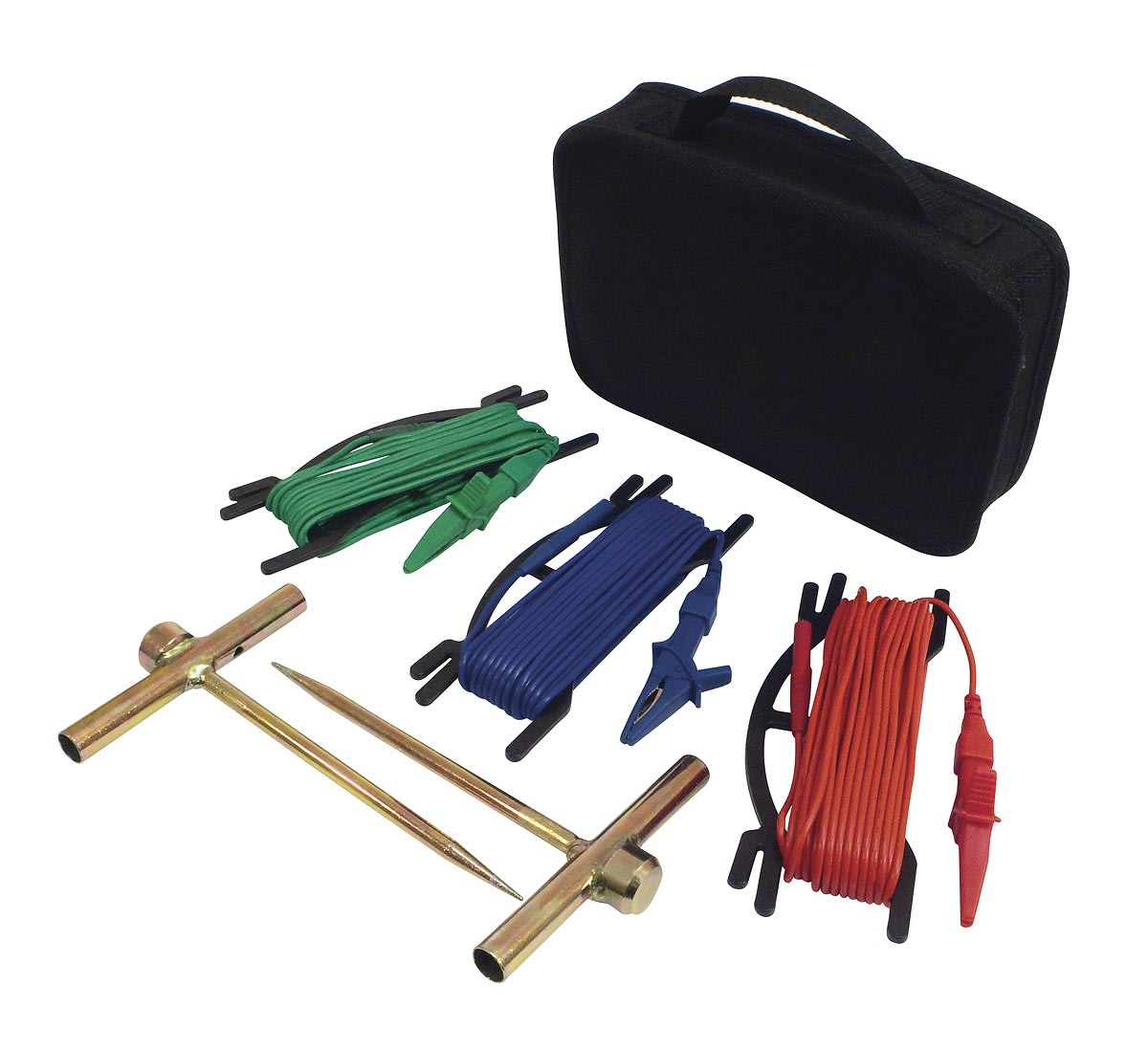 Chauvin-Arnoux - Kit de terre 15m comprenant piquets et câbles rouge, bleu, vert