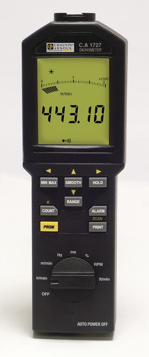 Chauvin-Arnoux - Tachymètre enregistreur portable pour mesure à distance ou par contact