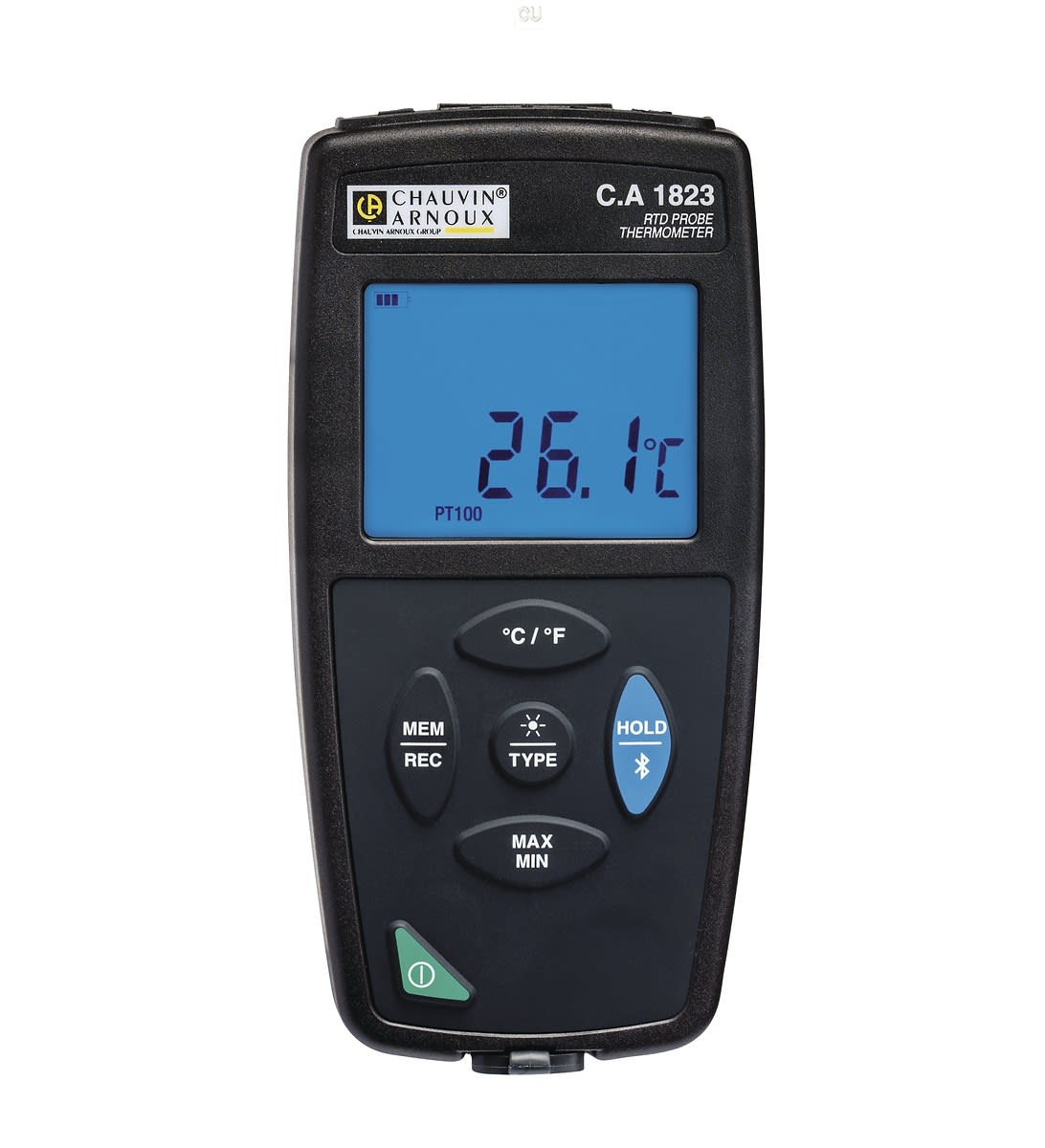 Chauvin-Arnoux - CA 1823 Thermomètre portable pour Pt 100/Pt1000, enregistreur, Bluetooth, USB
