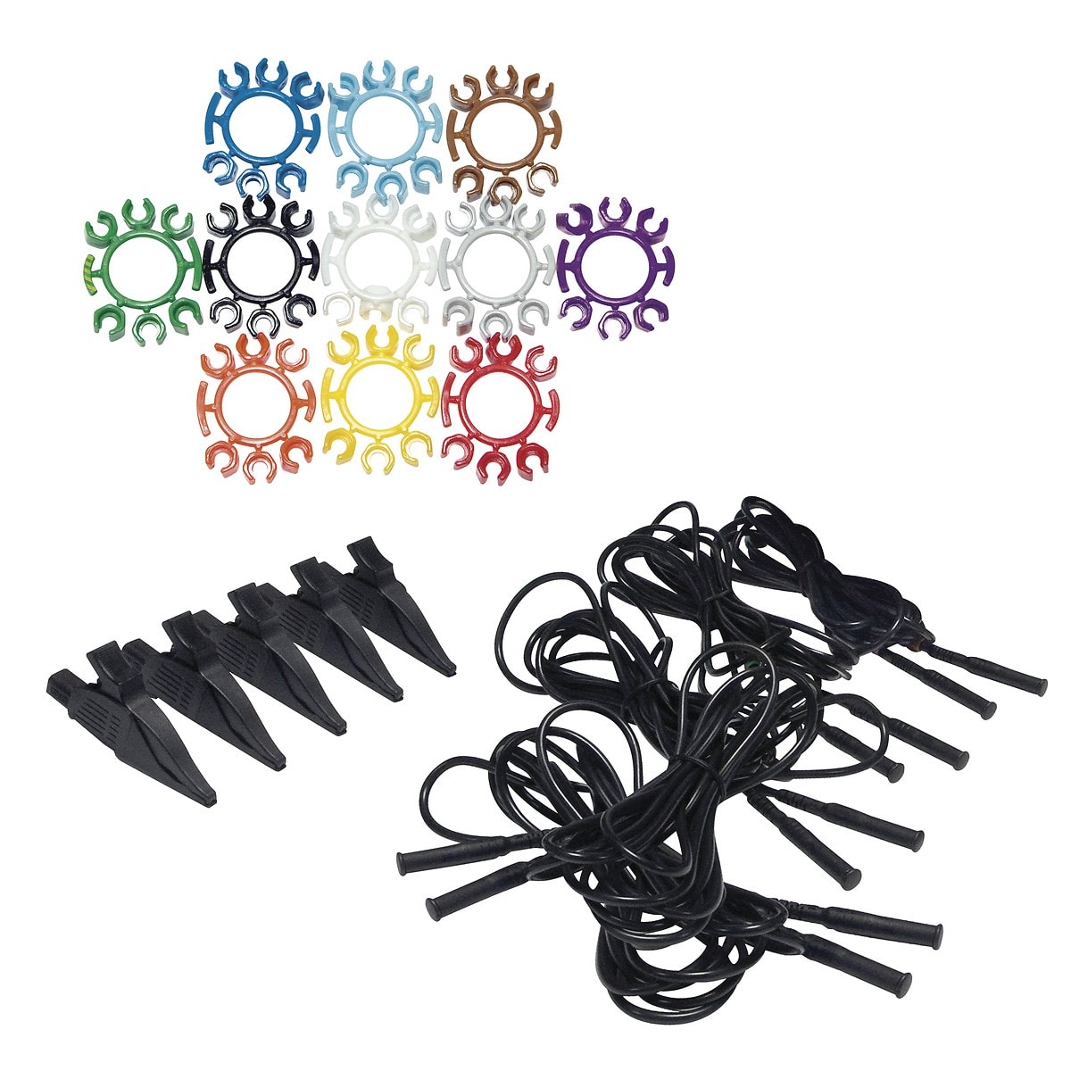 Chauvin-Arnoux - Kit de 5 x cordons et pinces crocodiles noir