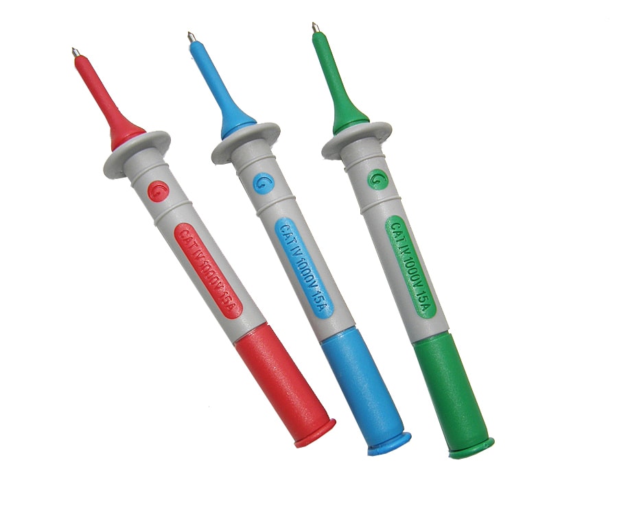 Chauvin-Arnoux - Kit de 3 pointes de touche rouge/blanc/jaune CAT IV 1000V