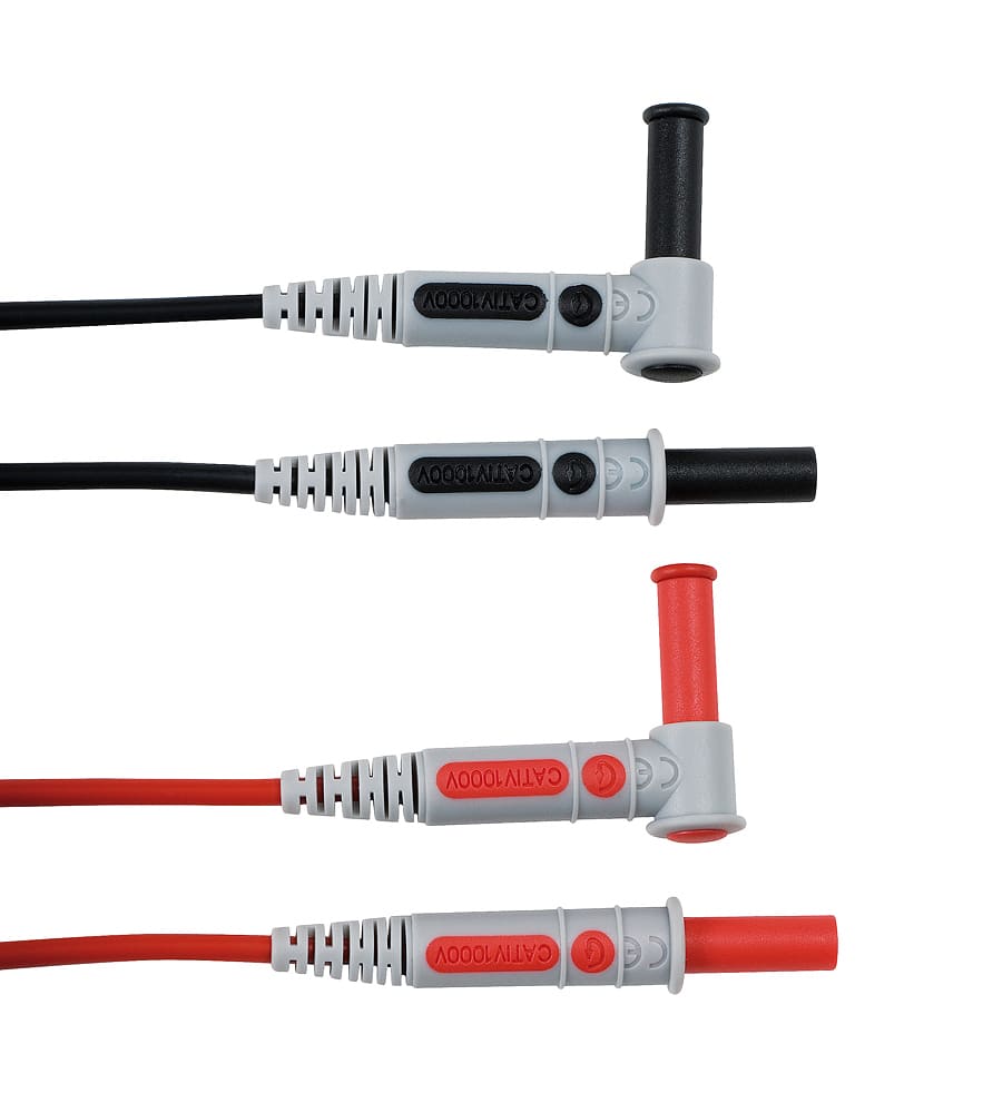 Chauvin-Arnoux - Jeu de 2 cordons PVC 1.5m DM4-DM4 Cat4 1kV RD/BK