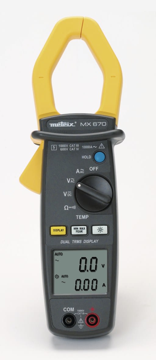 Metrix - MX 670 Pince multimètre numérique 1000 A AC TRMS