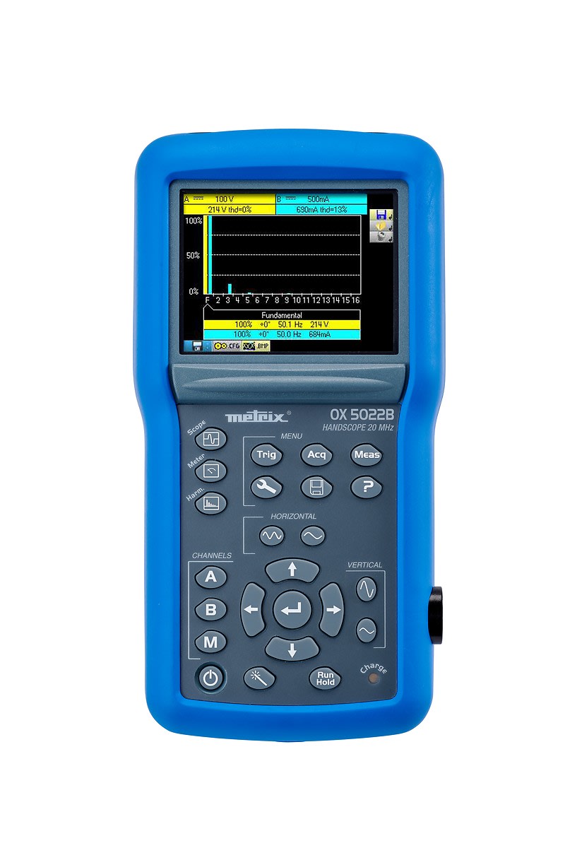 Metrix - Oscilloscope portable 2 voies isolées 20MHz, 25ns à 200s/div et 5mV à 200V/div