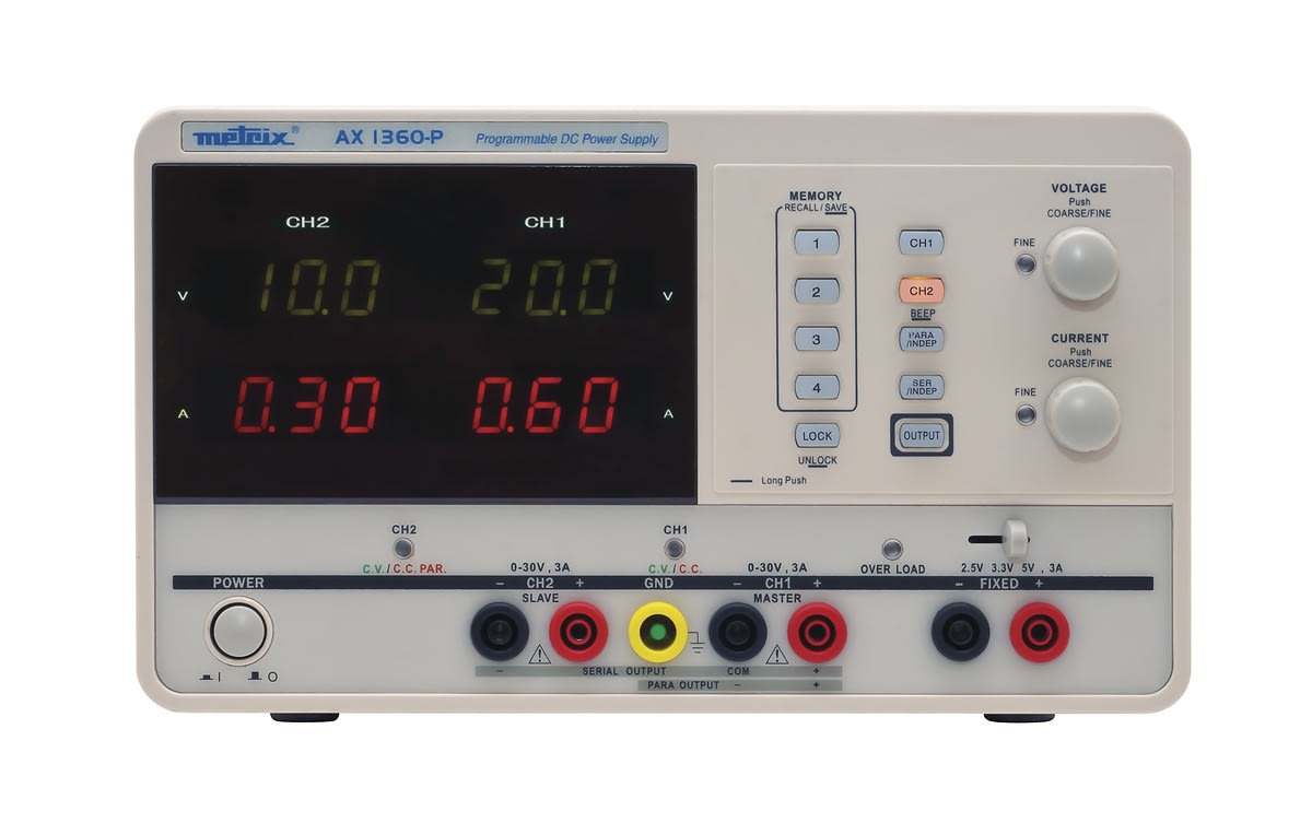 Metrix - Alimentation de laboratoire programmable triple voies 2X30V/1X5V 3A