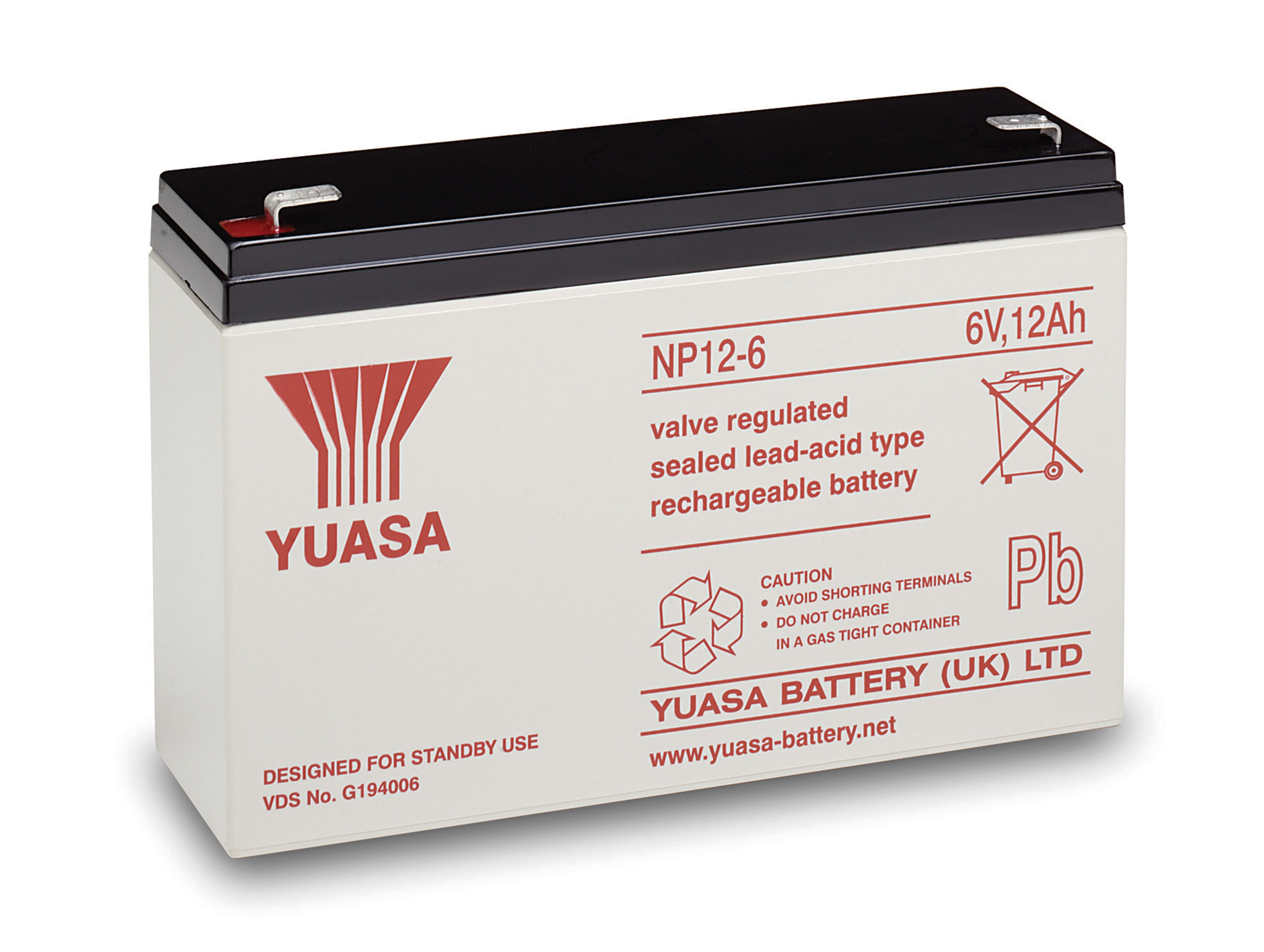 Yuasa - Batterie stationnaire étanche au plomb NP 12Ah 6V