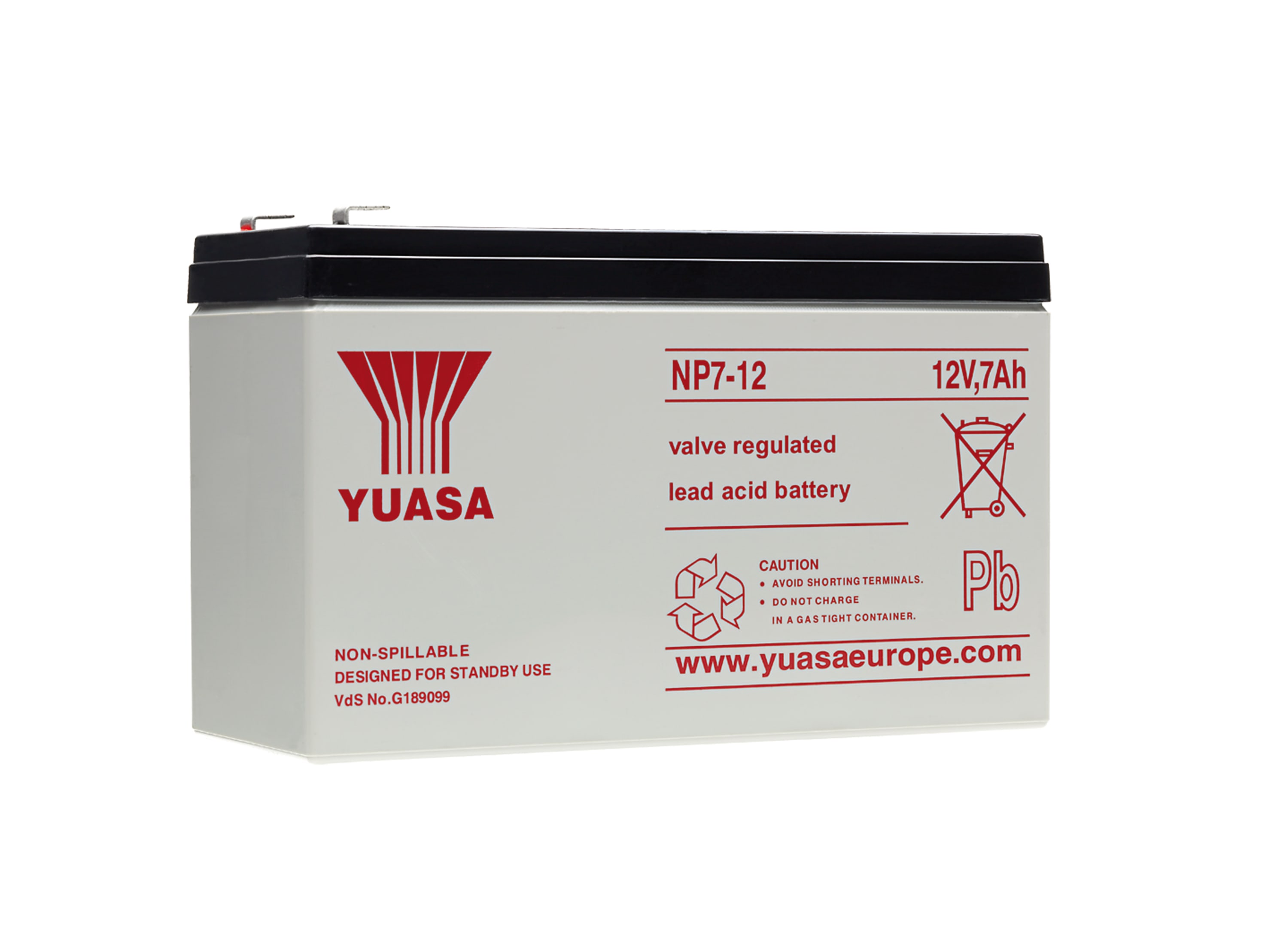 Yuasa - Batterie stat etanche au plomb NP 7Ah 12V - bac standard - origine CN