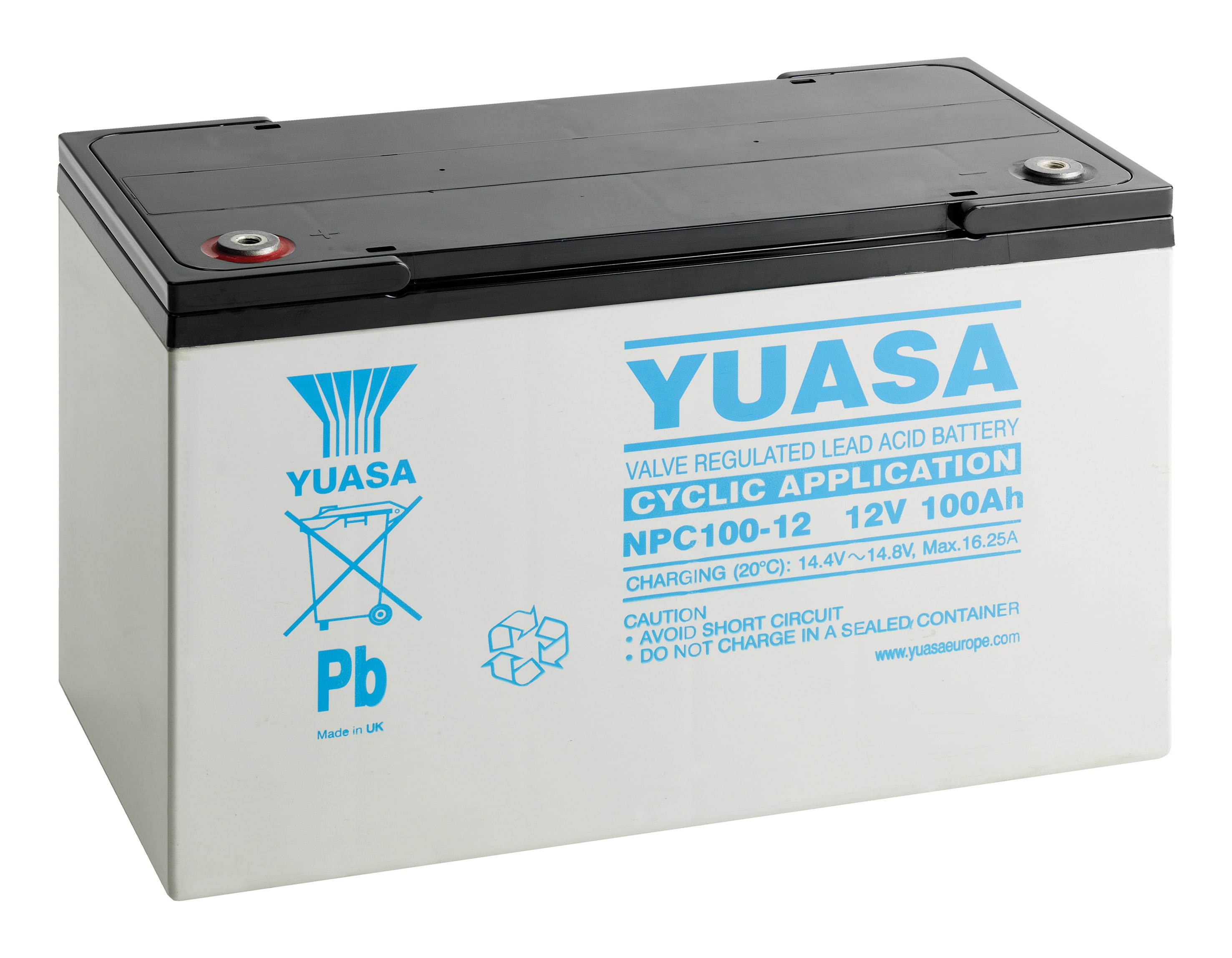 Yuasa - Batterie stationnaire étanche au plomb NPC 100Ah 12V application cyclage