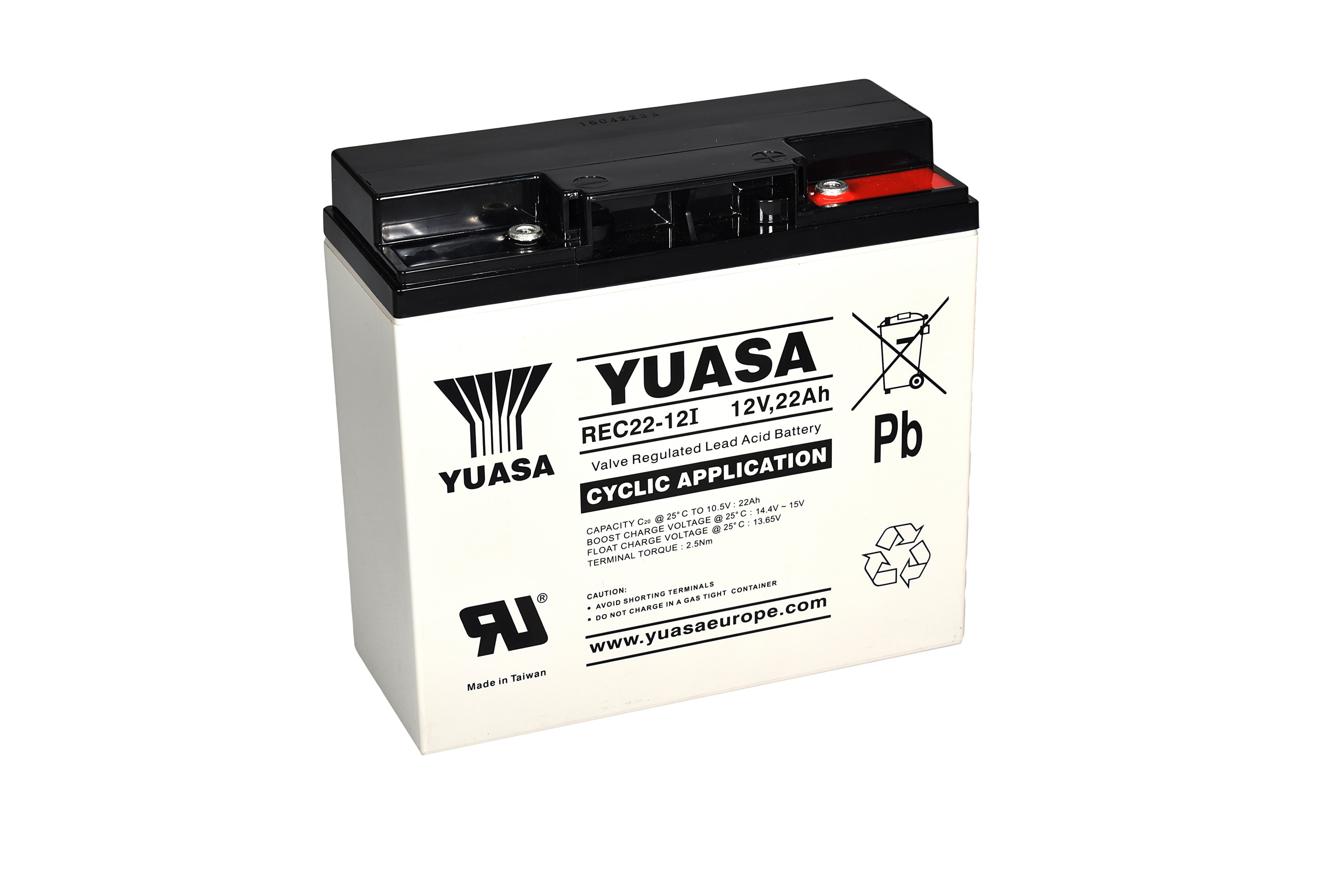Yuasa - Batterie stationnaire étanche au plomb 22Ah 12V application cyclage
