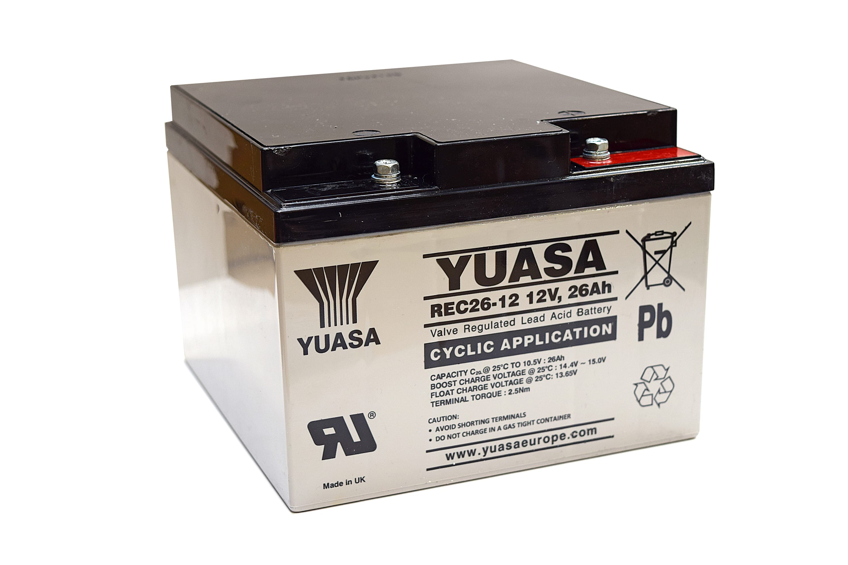 Yuasa - Batterie stationnaire étanche au plomb 26Ah 12V application cyclage