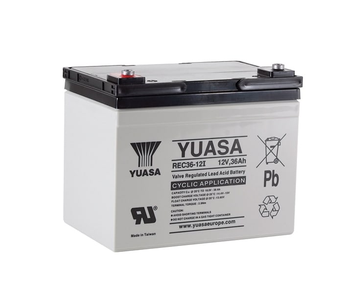 Yuasa - Batterie stationnaire étanche au plomb 36Ah 12V application cyclage