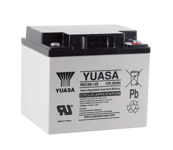 Yuasa - Batterie stationnaire étanche au plomb 50Ah 12V application cyclage