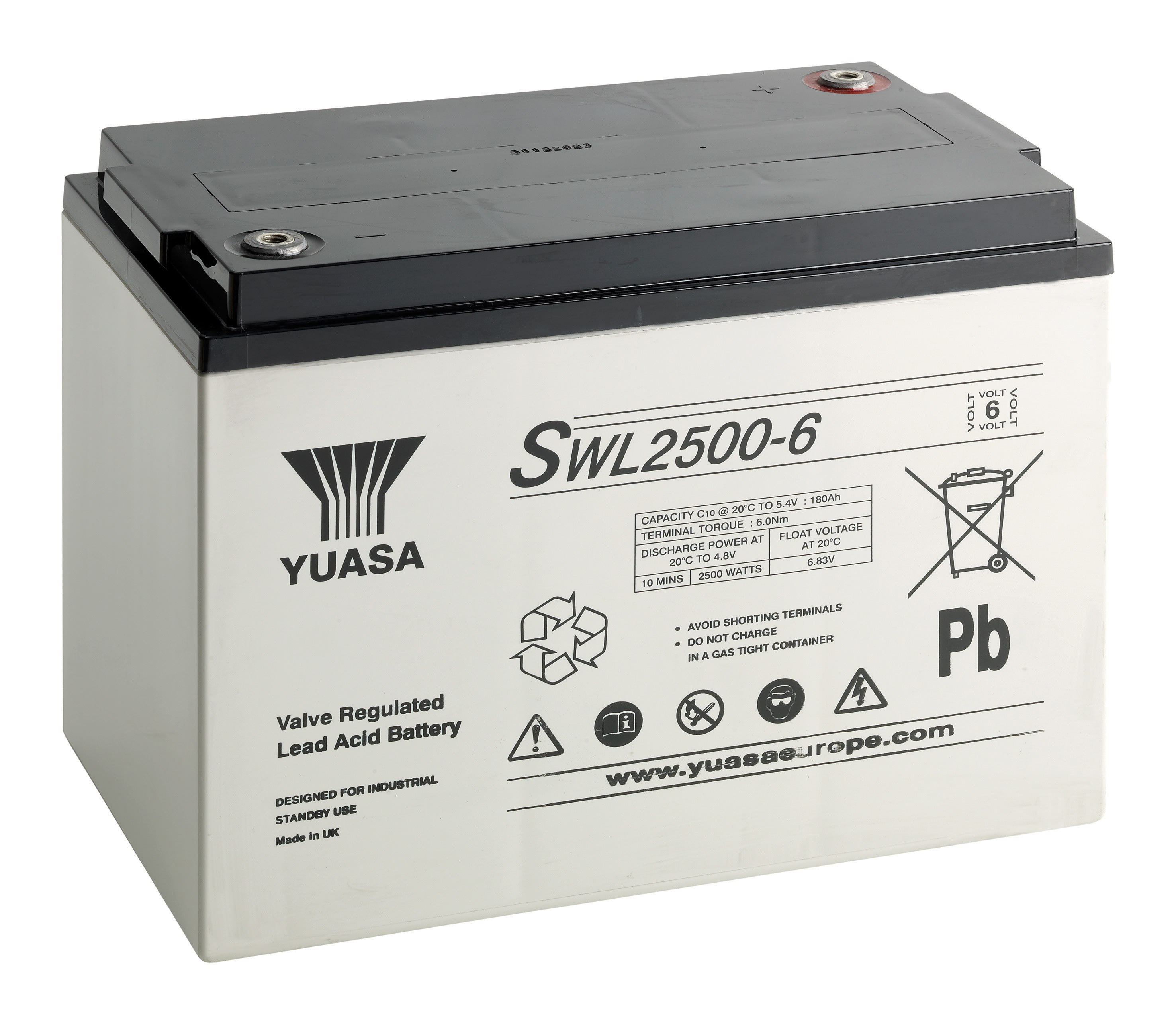 Yuasa - Batterie stationnaire étanche pour onduleur SWL2500-6 182Ah - 6V