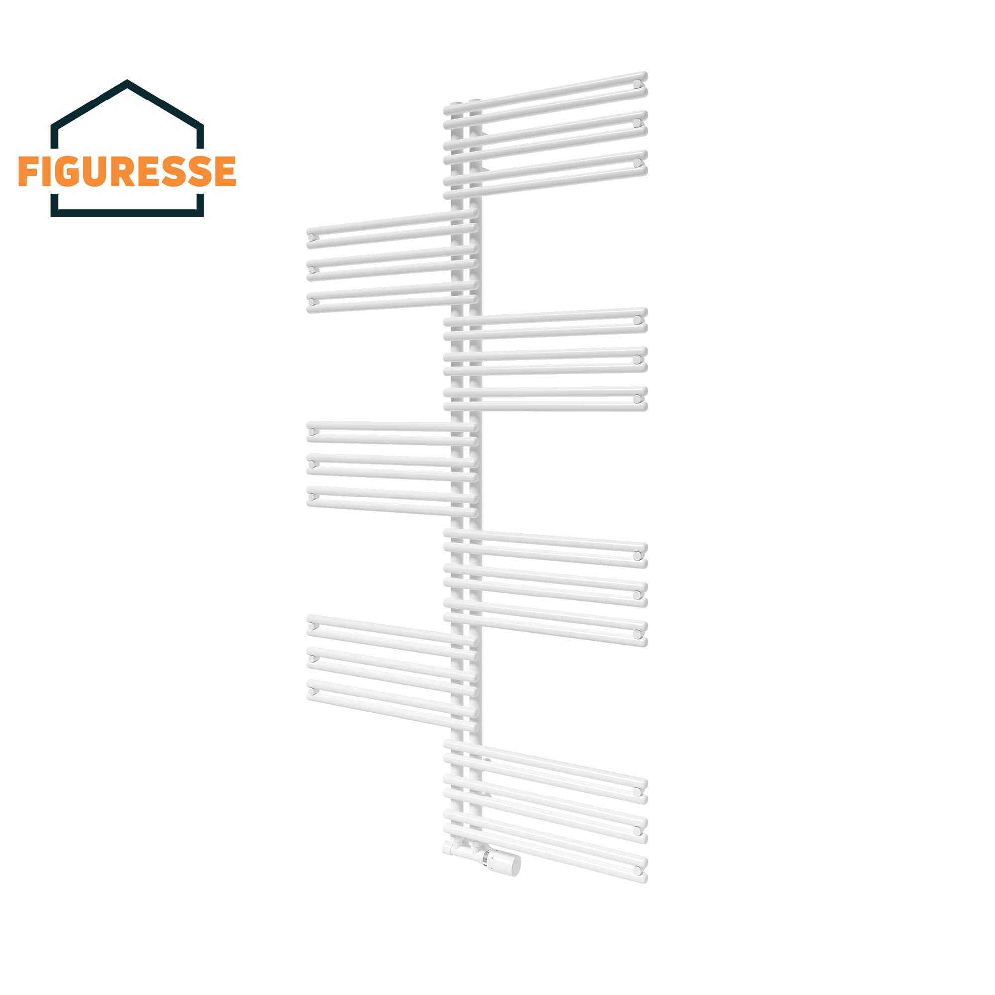 Finimetal - Radiateur Sèche-serviettes Twist 1194x910 RAL 9005 Matt