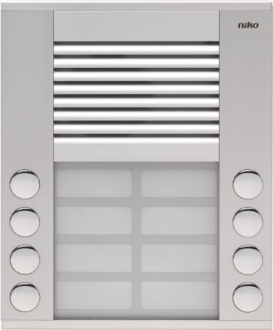 Niko - POSTE EXTÉRIEUR EN SAILLIE, 20MM, AVEC 8 SONNETTES