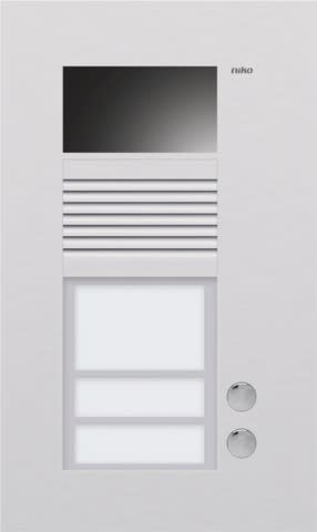 Niko - POSTE EXTÉRIEUR À ENCASTRER AVEC 2 SONNETTES ET CAMÉRA COULEURS