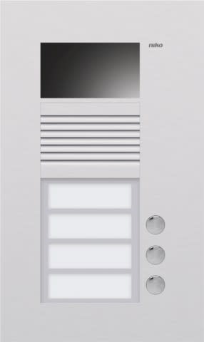 Niko - POSTE EXTÉRIEUR À ENCASTRER AVEC 3 SONNETTES ET CAMÉRA COULEURS