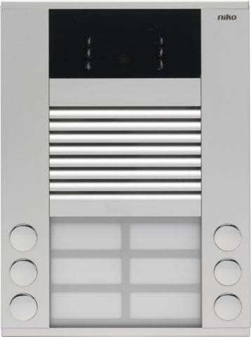 Niko - POSTE EXTÉRIEUR SAILLIE, 20 MM, 6 SONNETTES ET CAMÉRA COULEUR