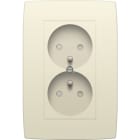 Niko - PRISE DOUBLE VERT. AVEC BROCHE DE TERRE, 24MM, APPAREIL COMPL.