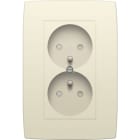 Niko - PRISE DOUBLE VERT. AVEC BROCHE DE TERRE, 24MM, APPAREIL COMPL.