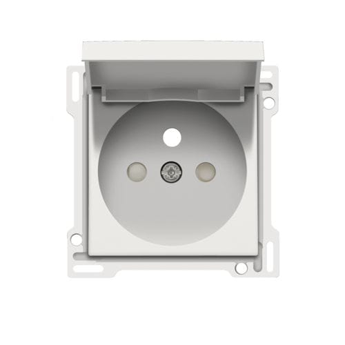Niko - SET DE FINITION PRISE AVEC CLAPET ET BROCHE DE TERRE, 28,5MM