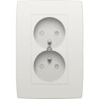 Niko - PRISE DOUBLE VERT. AVEC BROCHE DE TERRE, 24MM, APPAREIL COMPL.