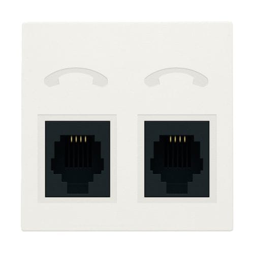 Niko - SET DE FINITION PRISE TÉLÉPHONIQUE AVEC 2 CONNECTEURS RJ11