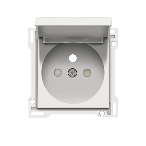 Niko - SET DE FINITION PRISE AVEC CLAPET ET BROCHE DE TERRE, 28,5MM