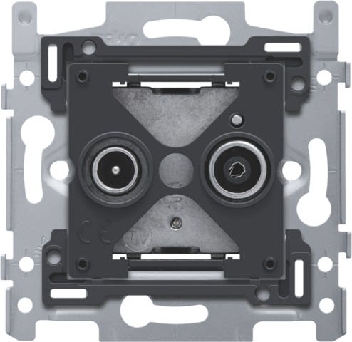 Niko - SOCLE 2 CONNEXIONS COAXIALES SIMPLES POUR TV/FM, VIS