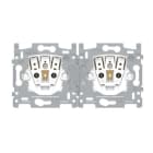 Niko - SOCLE PRISE DOUBLE HOR., BROCHE DE TERRE, 21MM, CONN. RAPIDE