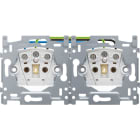 Niko - SOCLE PRISE DOUBLE HOR., BROCHE DE TERRE, 28,5MM, BORNES À VIS