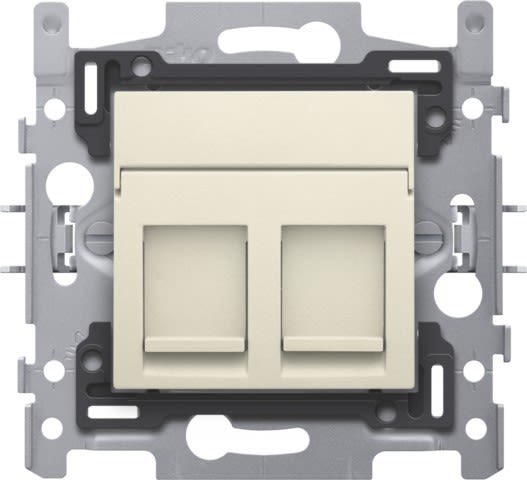 Niko - 2 CONNEXIONS RJ45 UTP CAT. 5E + FINITION, PLAT, 60X71, GRIFFES