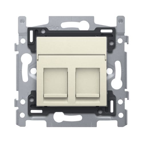 Niko - 2 CONNEXIONS RJ45 STP CAT. 5E + FINITION, PLAT, 60X71, VIS