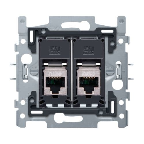 Niko - 2 CONNEXIONS RJ45 STP CAT. 5E, PLAT, 60X71, GRIFFES