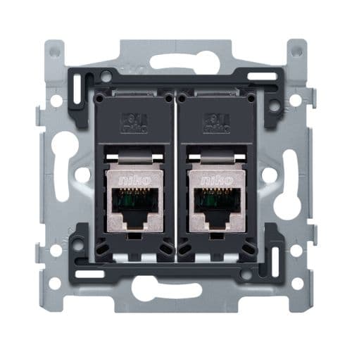 Niko - 2 CONNEXIONS RJ45 STP CAT. 5E, PLAT, 60X71, VIS