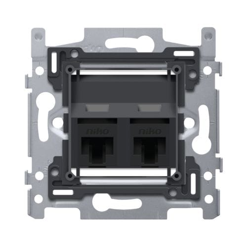Niko - 2 CONNEXIONS RJ45 UTP CAT. 6, OBLIQUE, 60X71, VIS