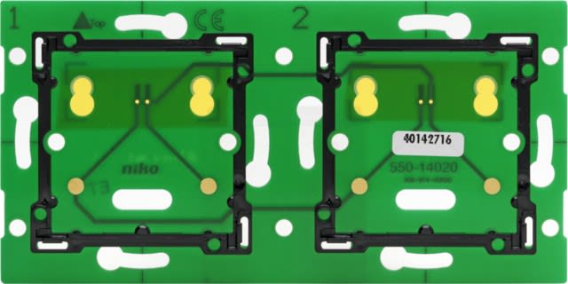 Niko - PLATINE MURALE DOUBLE HORIZONTALE POUR NIKO HOME CONTROL