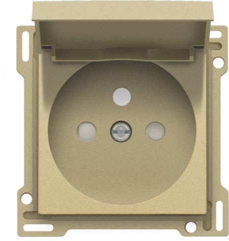 Niko - SET DE FINITION PRISE AVEC CLAPET ET BROCHE DE TERRE, 28,5MM