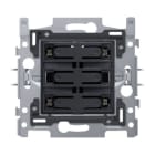 Niko - SOCLE BOUTON QUADRUPLE LIBRE DE POTENTIEL 24V, NO, LED, GRIFFES