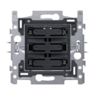 Niko - SOCLE BOUTON QUADRUPLE LIBRE DE POTENTIEL 24V, NO, LED, GRIFFES