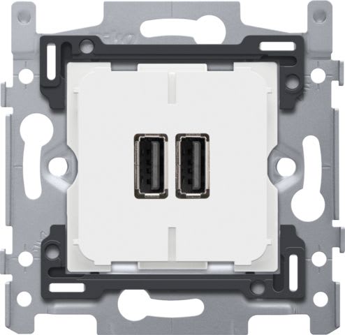 Niko - DOUBLE CHARGEUR USB-A INTELLIGENT, FIXATION PAR VIS