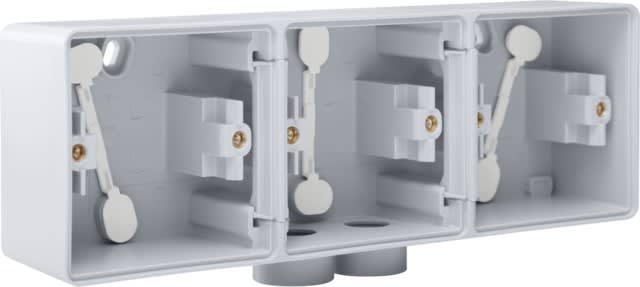 Niko - BOÎTE EN SAILLIE TRIPLE ÉTANCHE POUR 3 FONCTIONS, 2 ENTRÉES M20