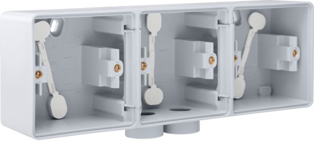 Niko - BOÎTE EN SAILLIE TRIPLE ÉTANCHE POUR 3 FONCTIONS, 2 ENTRÉES M20