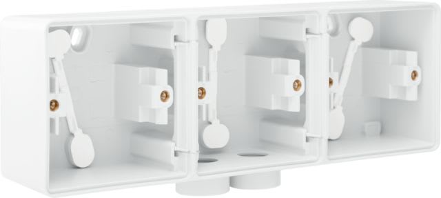 Niko - BOÎTE EN SAILLIE TRIPLE ÉTANCHE POUR 3 FONCTIONS, 2 ENTRÉES M20